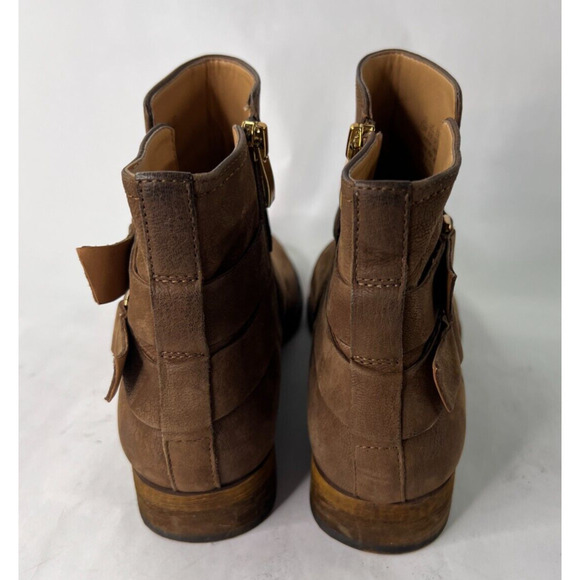Franco Sarto Harwick Brown Leather Ankle Bootie Boots Buckle Strap Size 7.5M - Picture 5 of 8